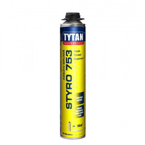 Tytan Professional STYRO 753 - Adeziv Spumă pentru Izolări Termice la Exterior, 750 ml Tytan Professional STYRO 753 - Adeziv Spumă pentru Izolări Termice la Exterior, 750 ml